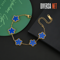 Pulseira Sorte Elegante em Ouro com Trevo de 4 Folhas