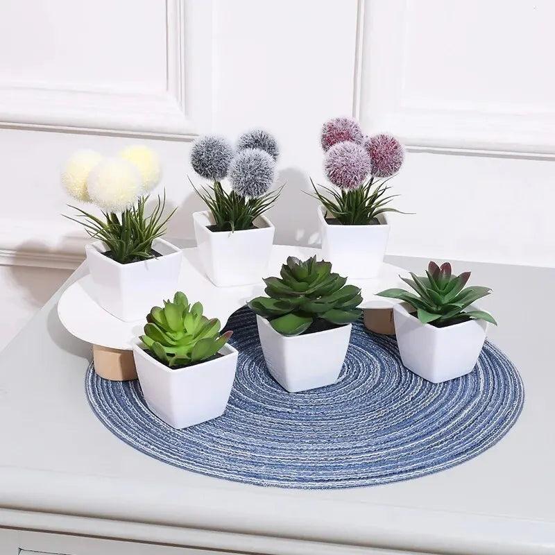 Mini Planta Artificial Bonsai Conjunto com 6 Peças