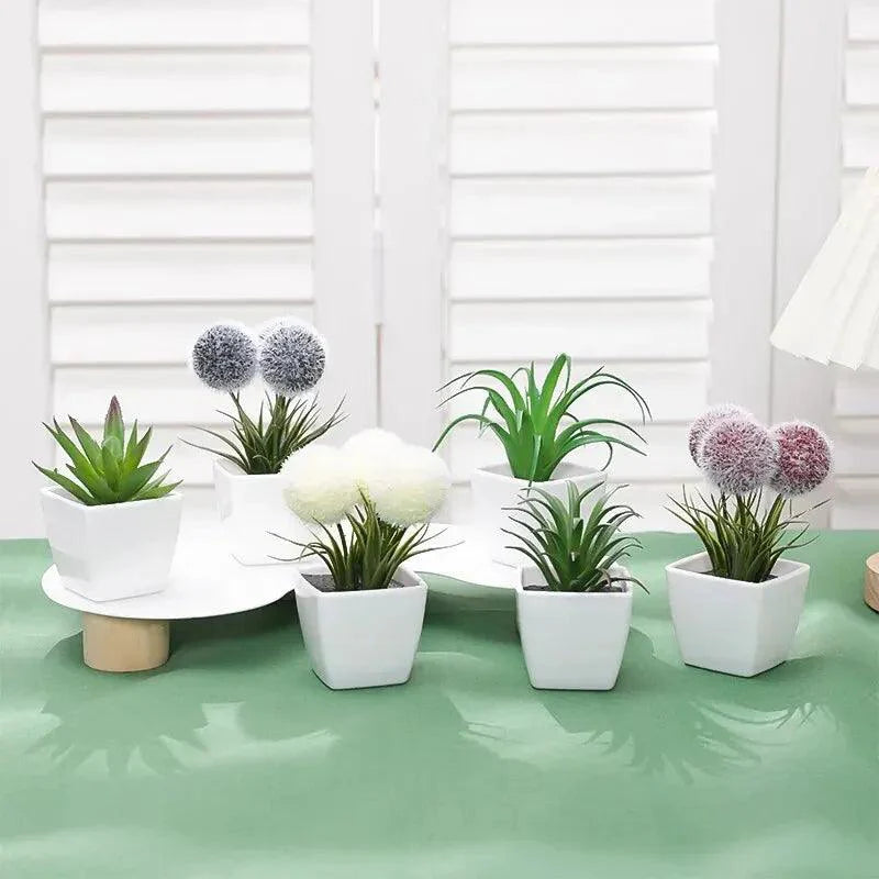 Mini Planta Artificial Bonsai Conjunto com 6 Peças